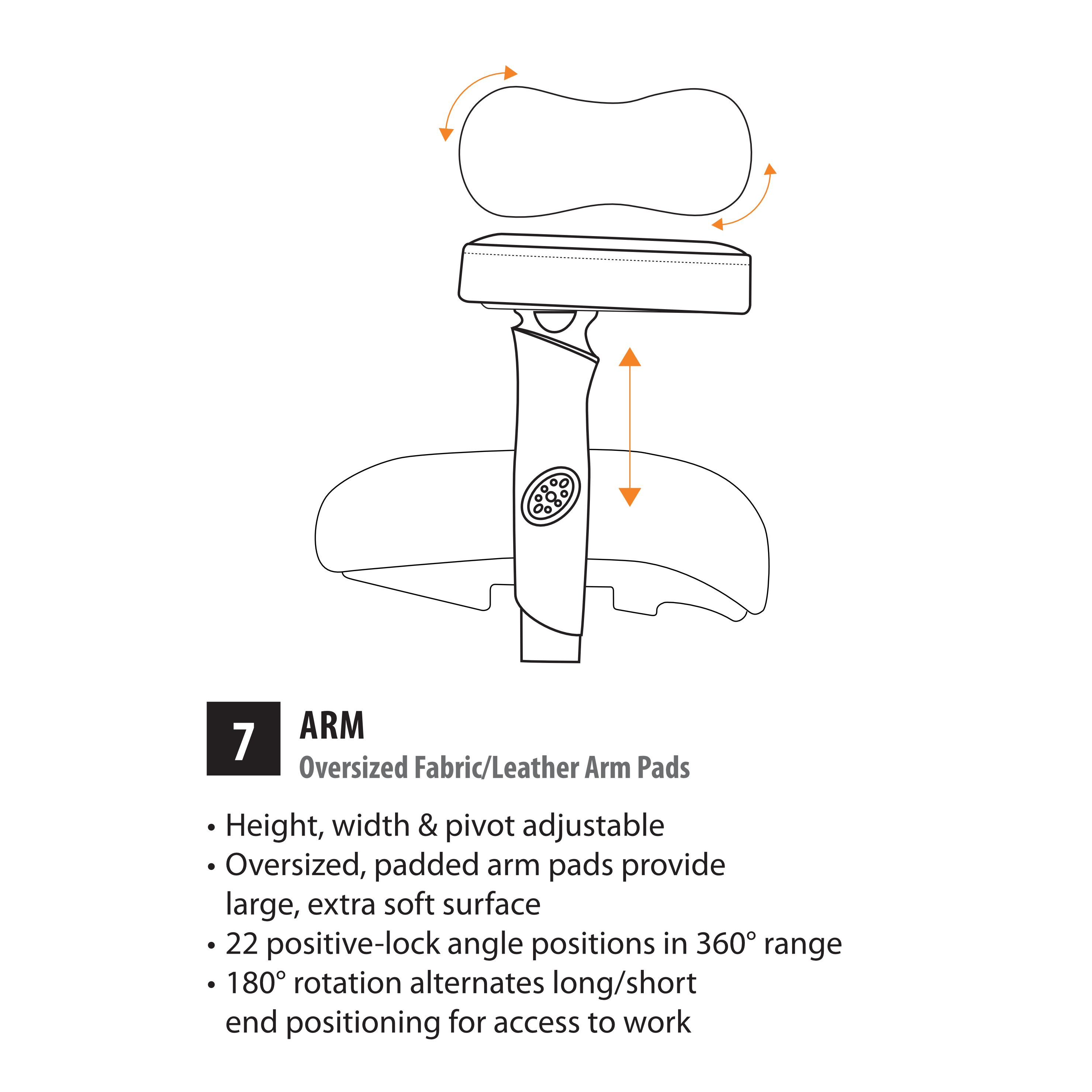 7 - Oversized Fabric/Leather Arm Pads
